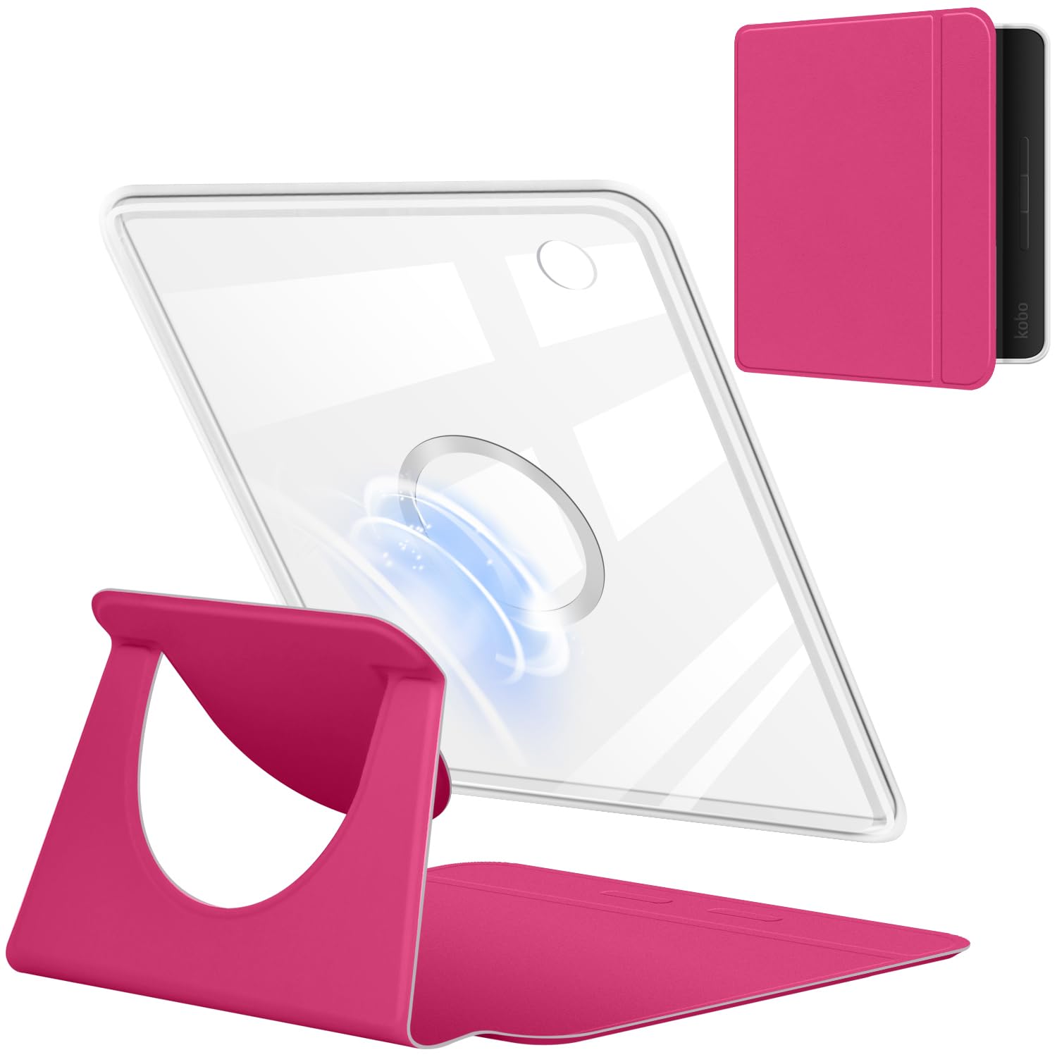 Kwmobile Étui Compatible Avec Kobo Libra H2O Coque - Étui à Rabat Magnétique Tablette EReader