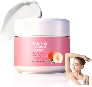 Facial Hair Remover Cream, Peach Hair Removal Cream, Quick Gentle Fast-Acting Hair Remover C-ream for Face & Lip, Achieving Smooth Skin