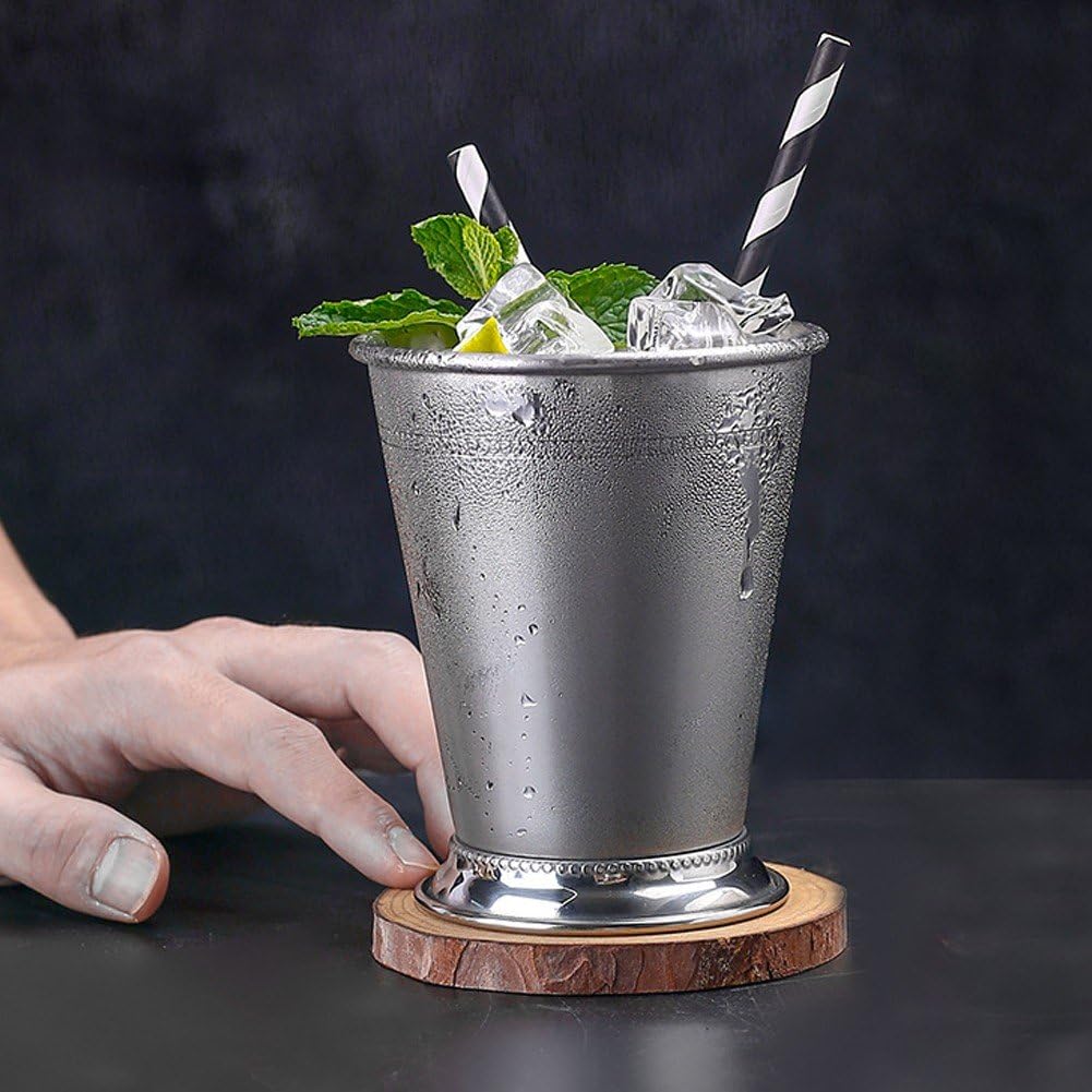 Gobelets Mint Julep, Verres Classiques en Acier Inoxydable pour Bar De Fête, Restaurant À Domicile, Verres À Cocktail en Métal pour Bière, Jus De Boisson, Argent