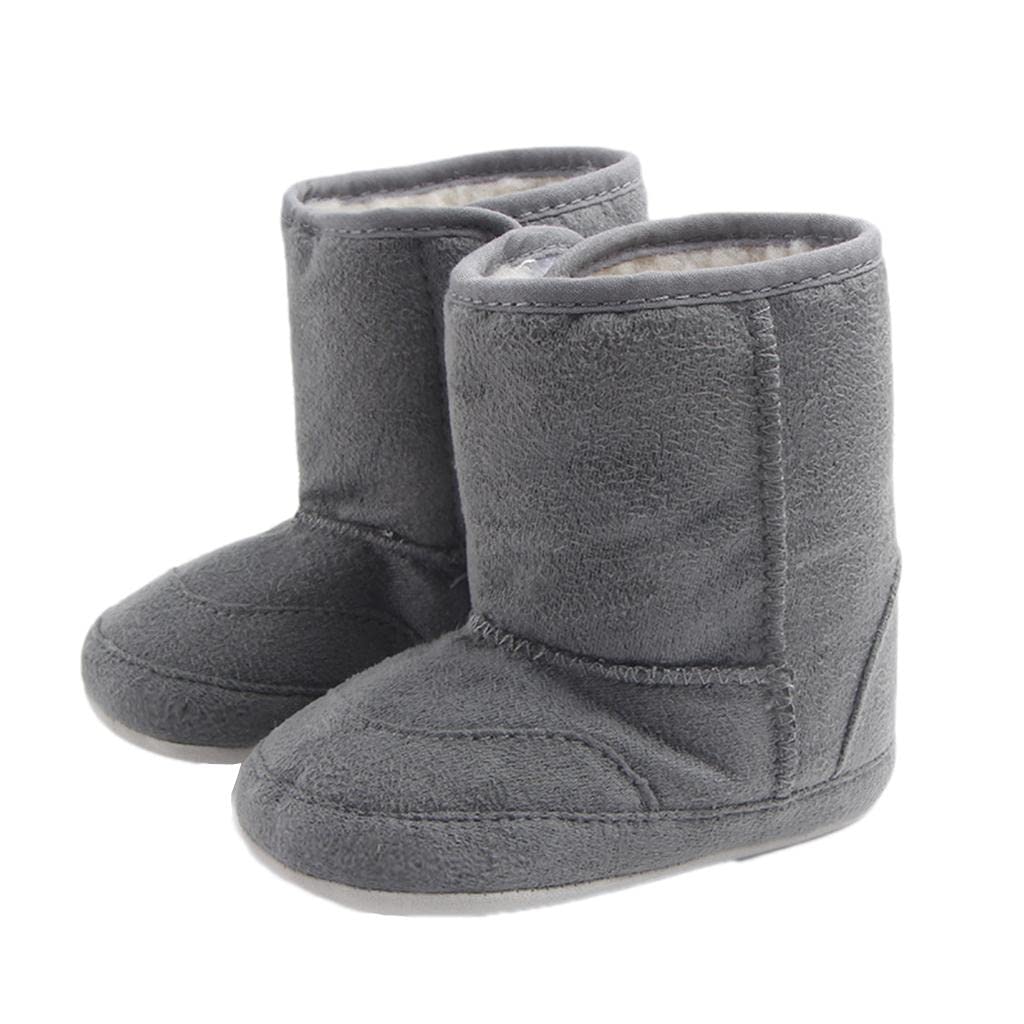 ATORSE Baby Soft Sole Anti-Slip Mid Calf Winter Warm Infant Prewalker Snow Boots 12-18 Months Gray| Clothing Shoes & Accessories|Baby & Toddler Clothing|Baby Shoes-image-32