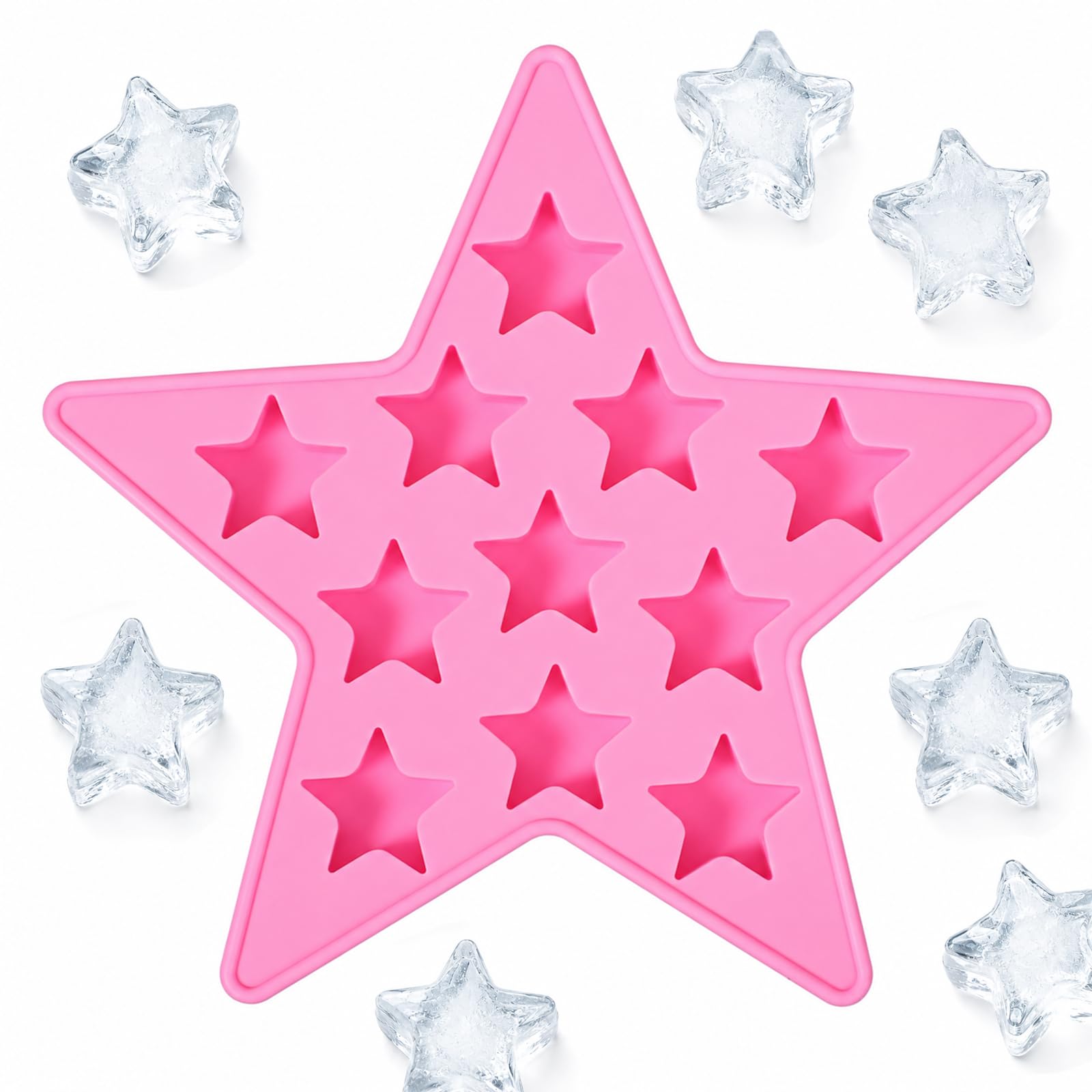 Star Ice Cube Tray, Star Silicone Mold, Easy Release Ice Cube Maker for Cake Candy Chocolate Gummy ICES Crayons Jelly