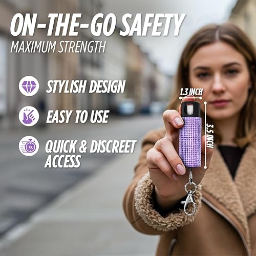 Miniatura 4 de Guard Dog Security Bling it On Pepper Spray Keychain with Safety Twist Top Mini and Easy Carry Lightweight and Fashionable Maximum Police Strength