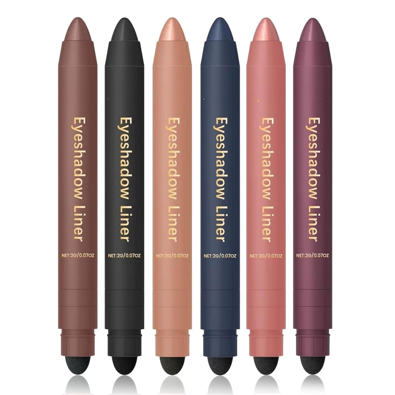 Delineador de ojos resistente al agua, 2026 nuevo mate de secado rápido, lápiz de ojos negro con esponja Shadow Liner 2 en 1, delineador de ojos, sombra de ojos, resistente a las manchas, delineador