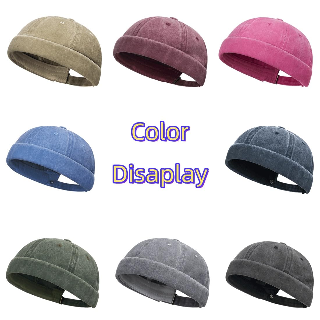 Cotone Cappellino da Portuale Uomo Retro Docker-cap Berretto Docker da Motociclista Cappello Senza Retro Cotone Docker Hat Cappello Senza Visiera Berretto da Portuale Uomo Donna