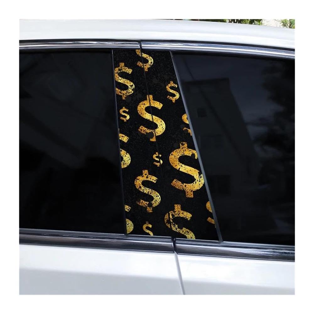 Body Parts 2pcs Car B-Pillar Sticker Bill Themed Car Center Pillar Vinyl Stickers Durable Self Adhesive(B)