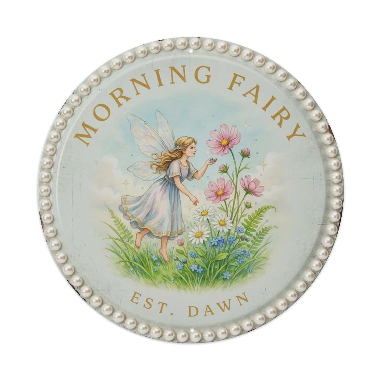 Mushroom Grove Woodland Fairy Metal Tin Sign Plaque