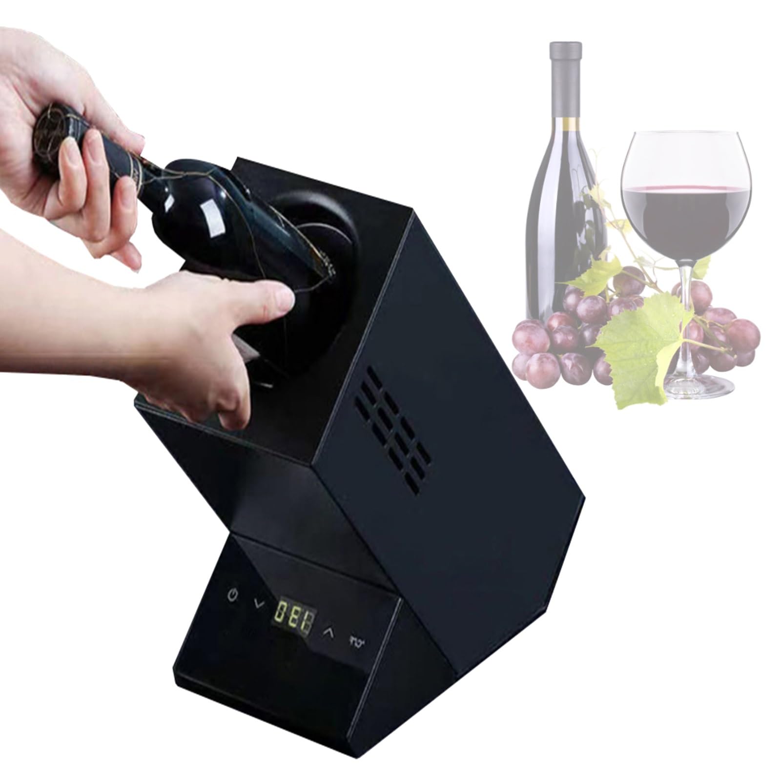 Refrigeratore Elettrico per Bottiglie di Vino - Refrigeratore Elettrico Portatile per Vino Senza Ghiaccio - Sorpresa per Gli Amanti del Vino - Refrigeratori per Vino(Black)
