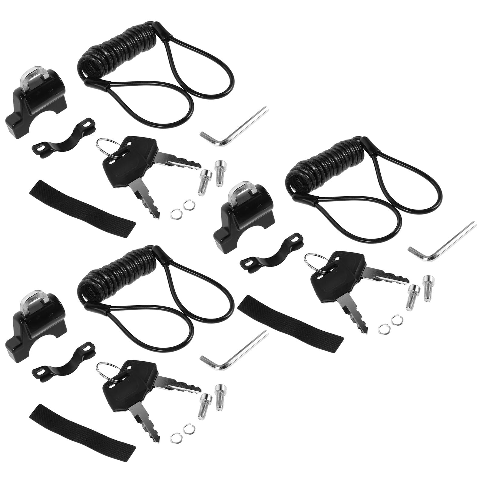 Candados para casco de motocicleta VALICLUD de 3 juegos con gancho para manillar de scooter