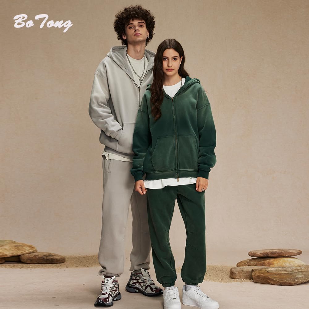 Tuta casual da donna, set da due pezzi, per autunno e inverno, in pile, con lavaggio acido, stile vintage, felpa con cappuccio con tasca, pantaloni della tuta Y2K