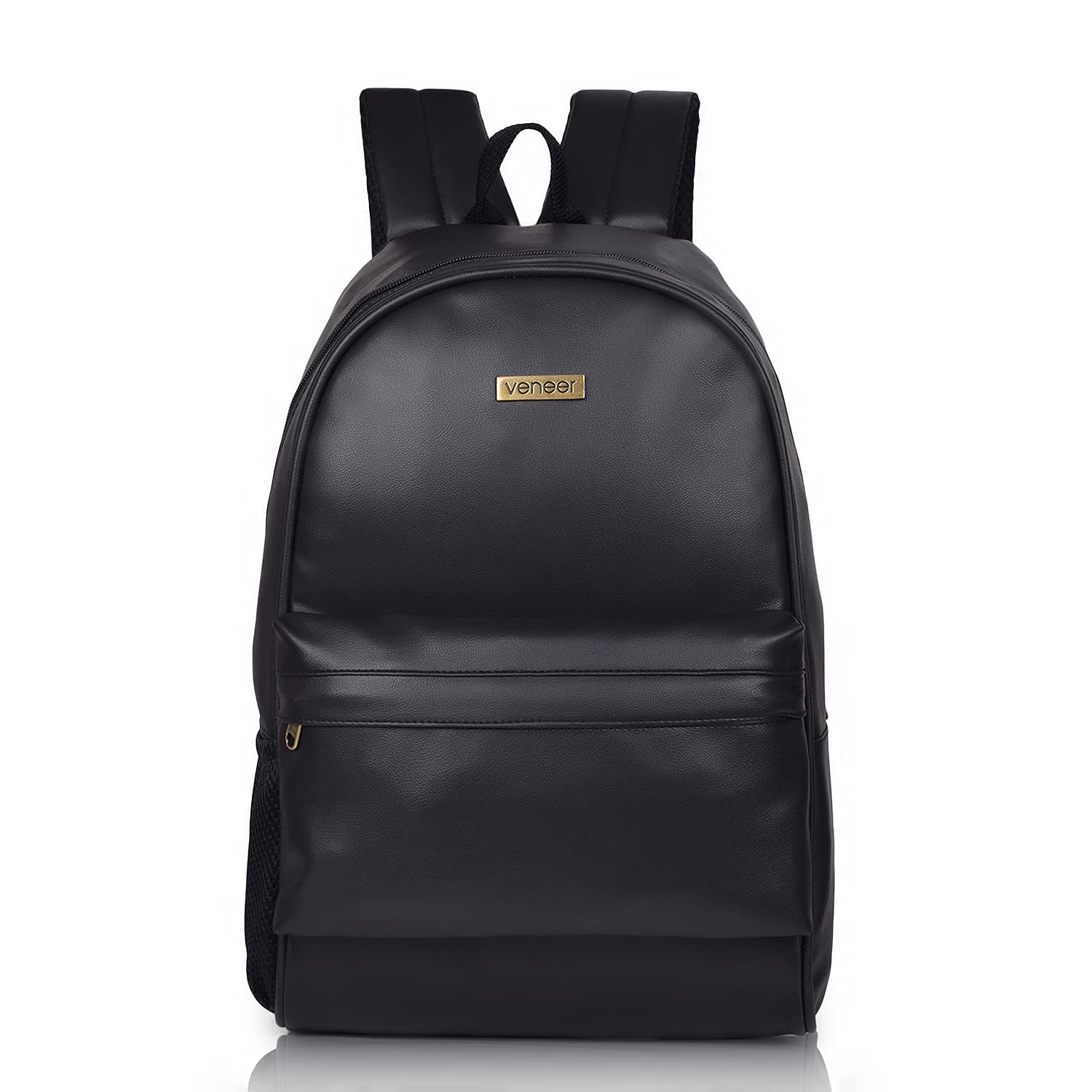 Veneer Medium Size 20 L Laptop Backpack Men Womens Girls Fashion Pu Leather Mini Casual Backpack Bags For School, College, Tuition, Office Bag (Black) (B09BMG8R6Y) Amazon Price History, Amazon Price Tracker