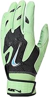 Nike Alpha Elite 2.0 Baseball Batting Gloves - Superior Goatskin Grip, Dri-FIT Comfort, Secure Fit (Anthracite/Vapor Green, XXL)