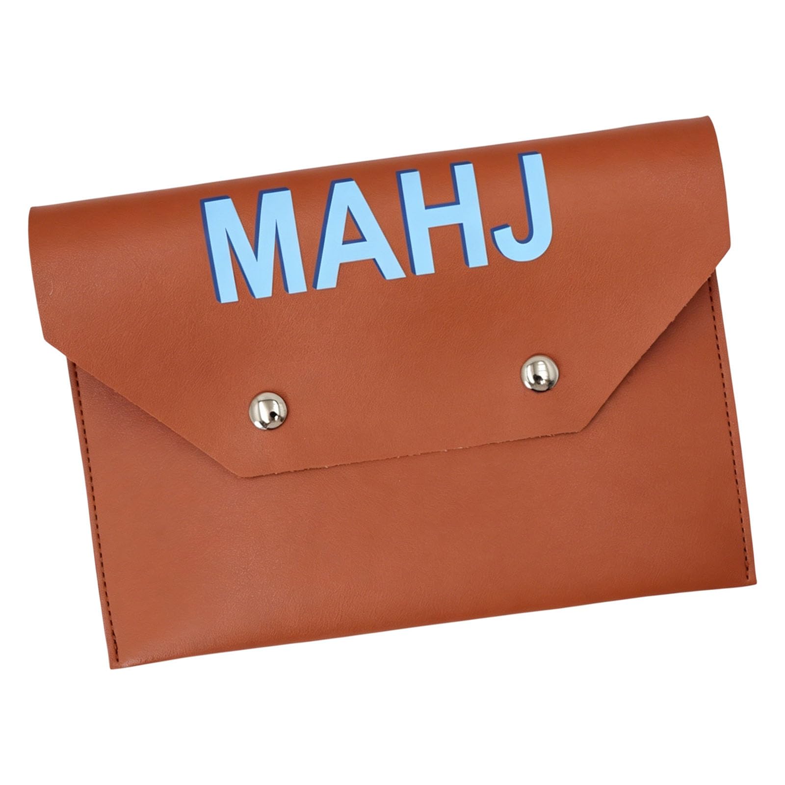 Zeiwohndc Br Envelope Card Holder For Mahjong, Travel Papers And Cards With Pu Leather Flap For Daily Carry Mahjong Pouch Card Holder Pouch Organizer Travel Paper Document Flat Pu Leather