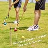ApudArmis Six Player Croquet Set with Premiun Rubber Wooden Mallets 28In,Colored Ball,Wickets,Stakes - Lawn Backyard Outdoor Game Set for Adults/Teenagers/Family (Large Carry Bag Including)