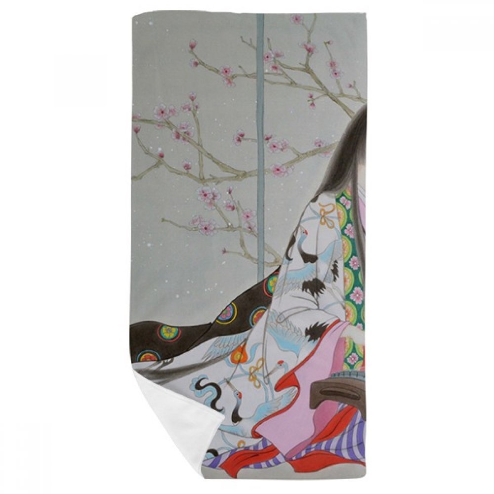 Serviette de bain peinture chinoise 35x70cm multicolore