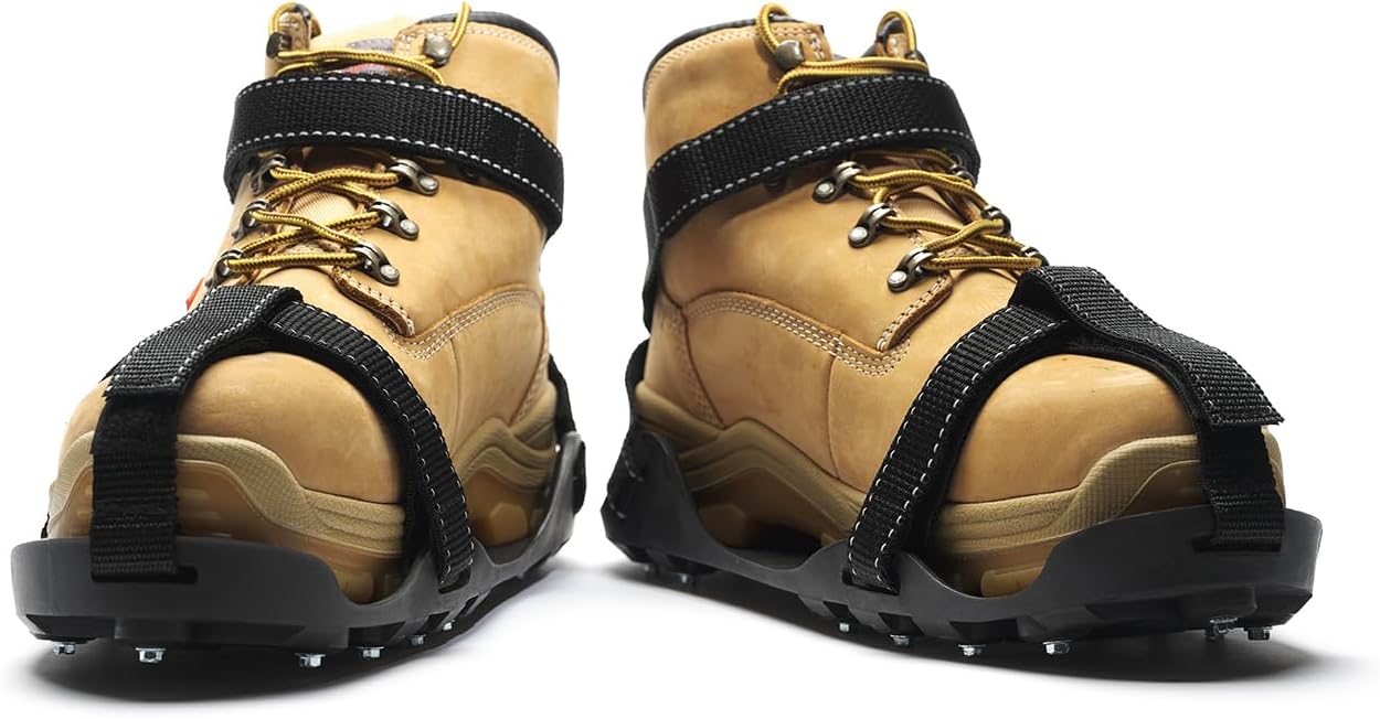 MPACTO Sasquatch Ice Traction Cleats by IMPACTO - Small Steel Cleats (M6.5-8, W8.5-9.5), Sandal Style, Adjustable Straps, Hexagonal Grip for Shoes & Boots Safety