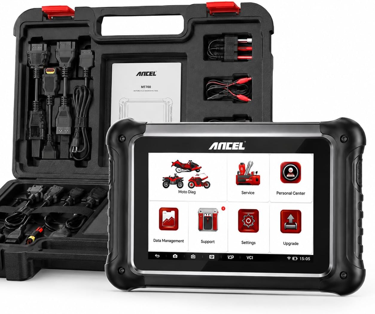  MT700pro Motorcycle Diagnostic Tool, OBD2 Scanner with Full System Diagnostics, ABS & TPMS, 35+ Service Functions, AutoVIN, Live Data, 7" Touchscreen, for Harley, BMW, Ducati, Honda & More