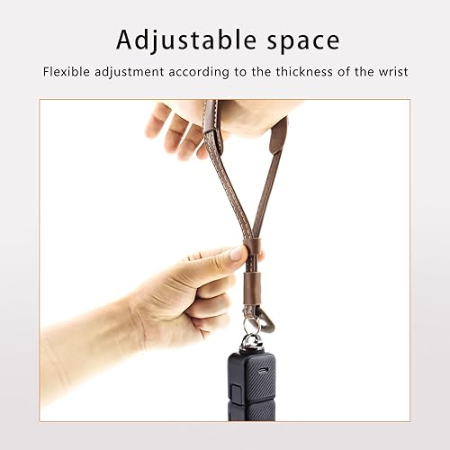 Miniatura 3 de Correa de mano de cuero para DJI OSMO Pocket 3 Accesorios de cámara con 14 tornillo pulsera de mano