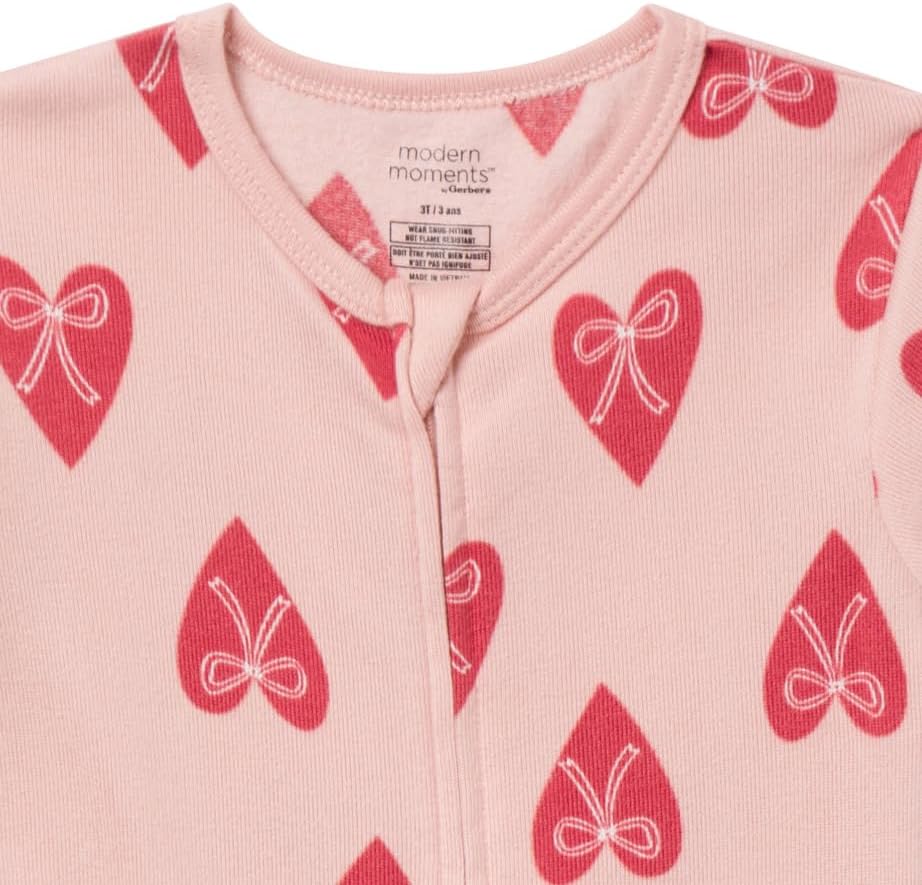 Modern Moments by Gerber unisex-baby Holiday Tight Fitting Very Soft Footless Pajamas - Image 3