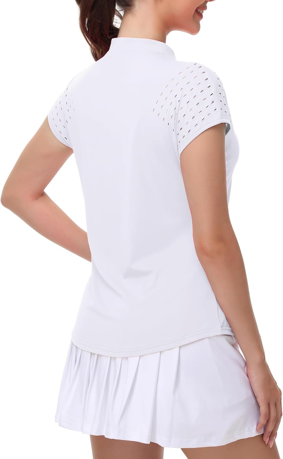 Women's Golf Polo Shirts V Neck Tennis Workout Tops Short Sleeve Athletic Shirt