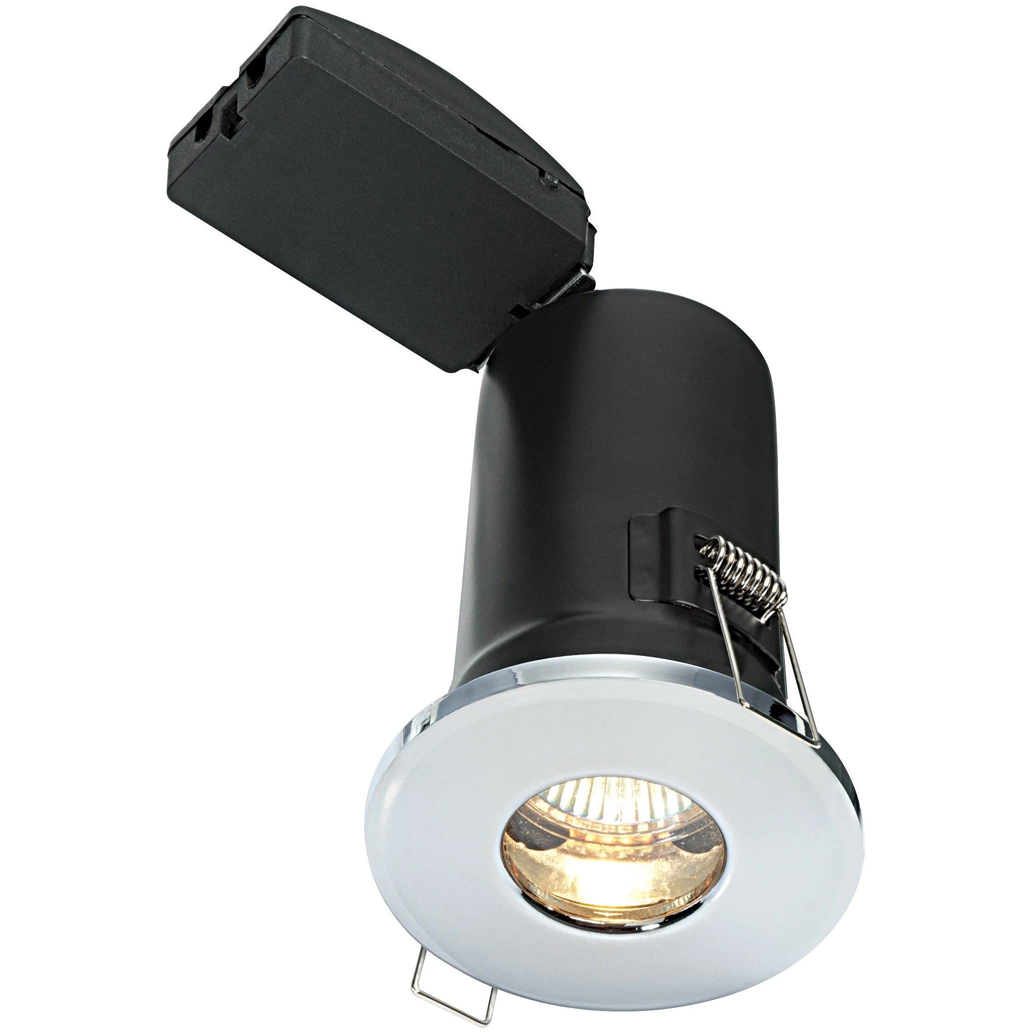 Saxby Lighting Chrome Saxby 50686 50W Shieldplus Mv Ip65 Recessed Fixed Fire Rated Downlight Gu10 Ceiling Spotlight