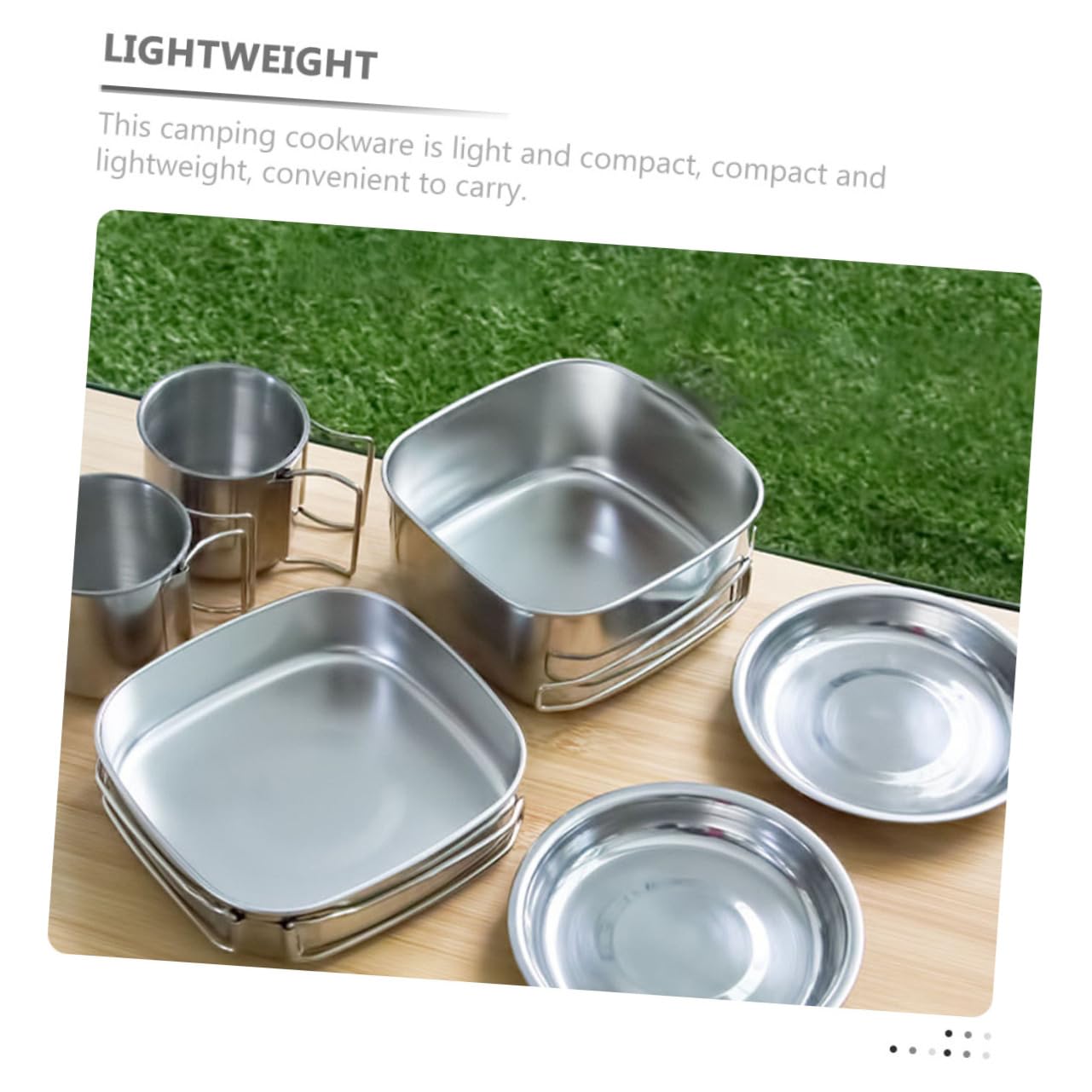 Mipcase 3sets Outdoor Cooking Pot Cookware for Camping Hiking BBQ Portable and Lightweight Cooking Pan Picnic Supplies and Cleaning