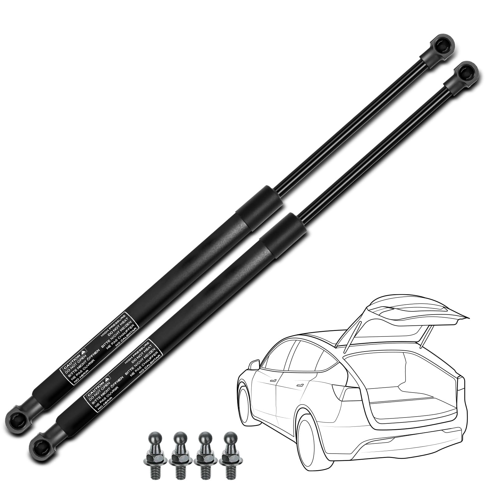 YHTAUTO Set of 2 Rear Hatch Lift Support Struts Liftgate Gas Shock Spring Replacement for Honda Civic 1992-1995 Hatchback