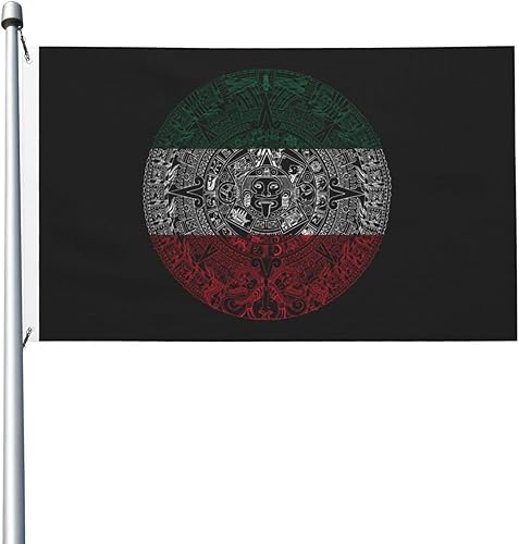 Miniatura 6 de Bandera de 3 x 5 pies, calendario azteca mexicano de doble cara, letrero grande para pared, dormitorio, sala de estar, decoración colgante de casa,