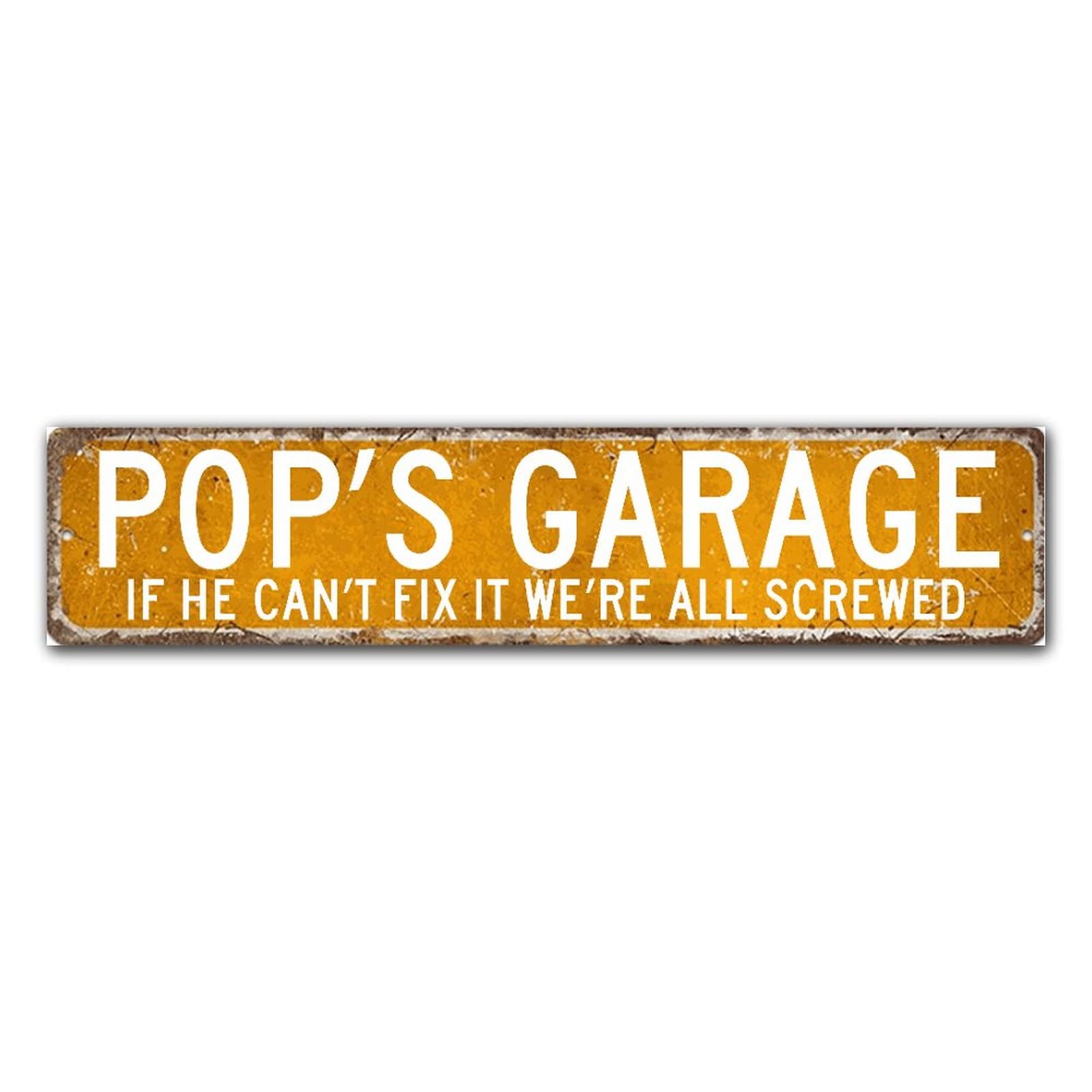 Panneau de garage rétro en bois suspendu format 15,2 x 61 cm avec inscription humoristique