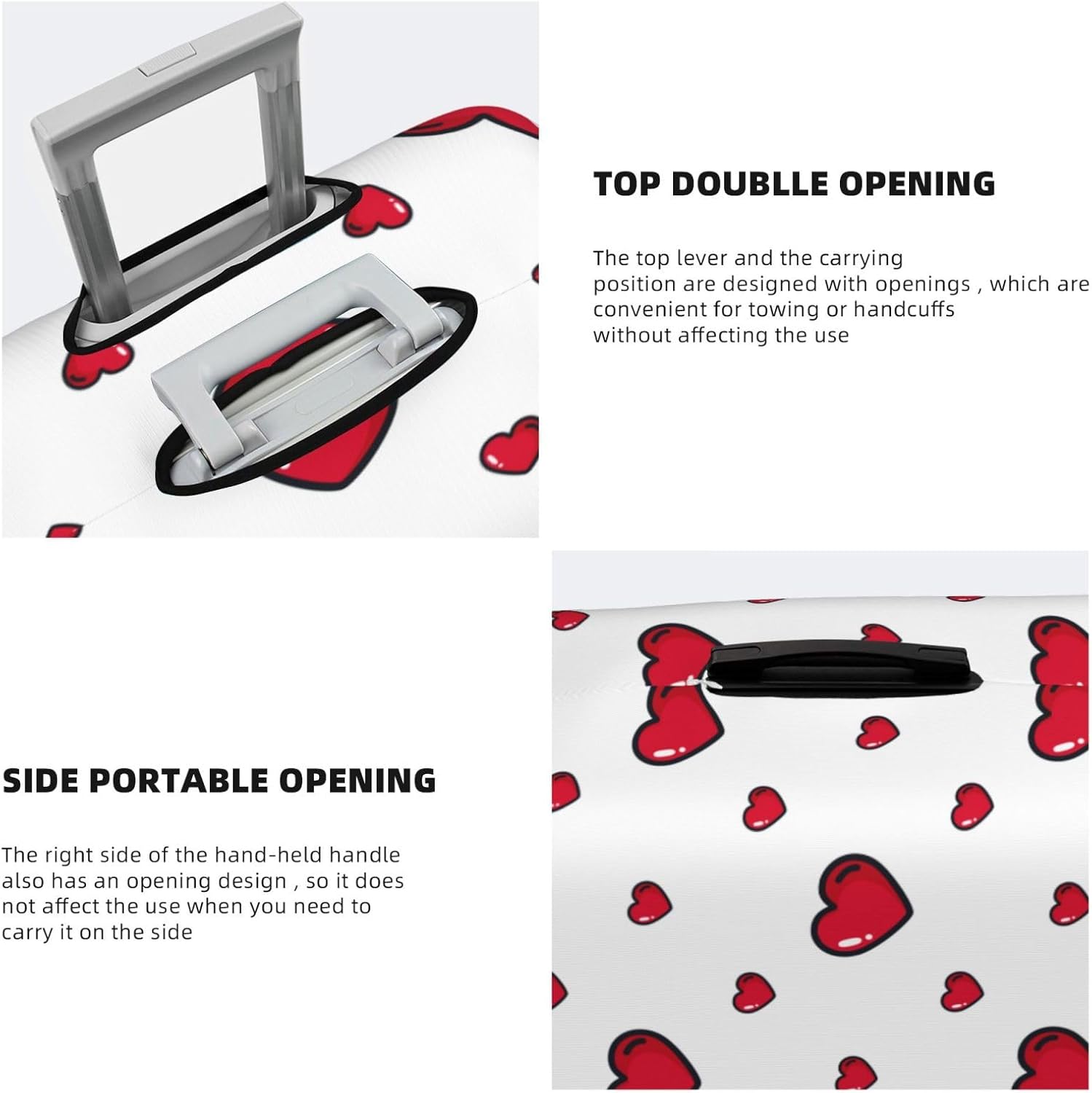 Suitcase Covers For Luggage Red Hearts Valentine'S Day Elastic Stretch Luggage Cover Protector (For 18-32 Inch Suitcase)