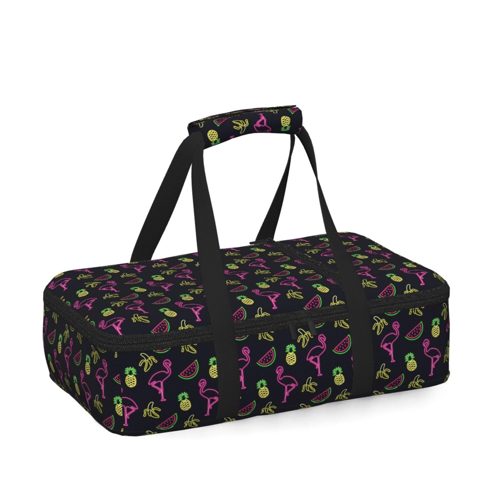 Pineapple Banana Flamingo Print Insulated Thermal Food Storage Bag Daily Reusable Picnic Tote Lunch Box Home