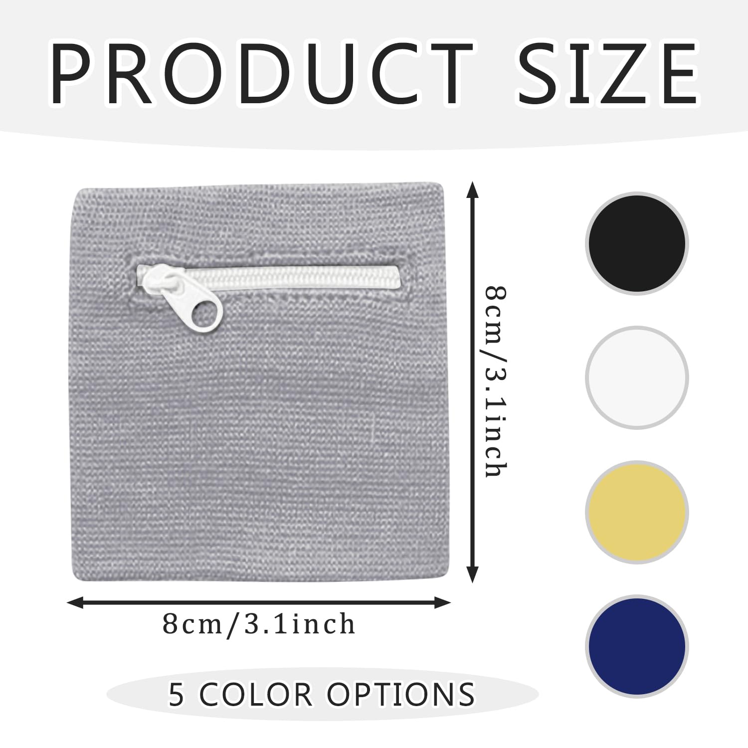 Image secondaire de Lot de 5 Portefeuilles de Poignet Sportifs avec Fermeture Éclair