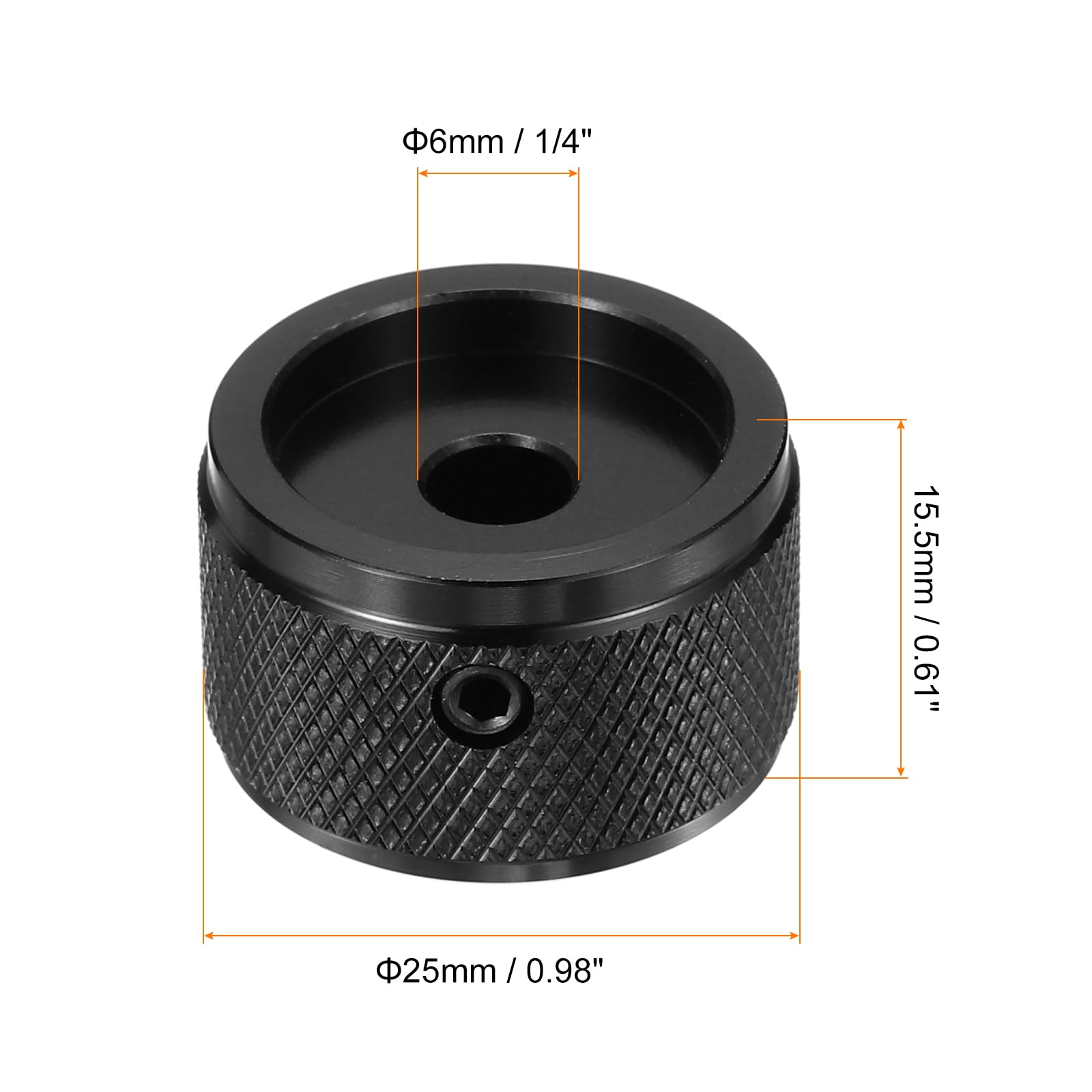 MECCANIXITY 4 Pcs Aluminium Potentiometer Knobs, 1/4