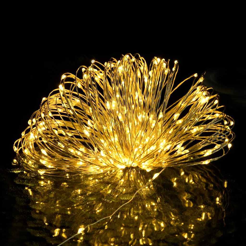LED-Lichterkette mit 150 warmweißen LEDs 15 m USB-Betrieb wetterfest für Innen- und Außenbereich mit 8 Lichteffekten, Fernbedienung, Kupferdraht, ideal für Weihnachten, Garten, Balkon