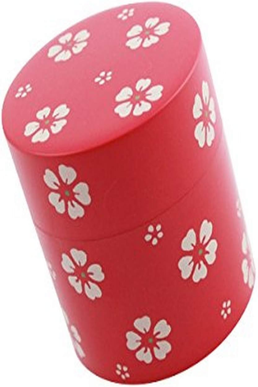 Hakoya SHA-56854 Sakura Green Tea Container, Red