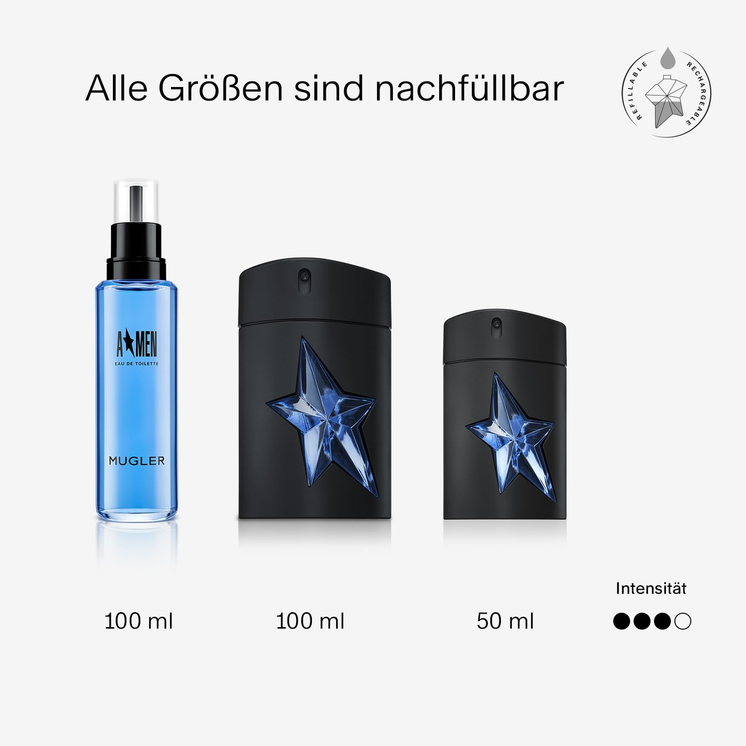 MUGLER A*Men, Eau de Toilette, Men's Perfume, Amber, Woody and Gourmand Aroma, Fragrance for Men, Refillable