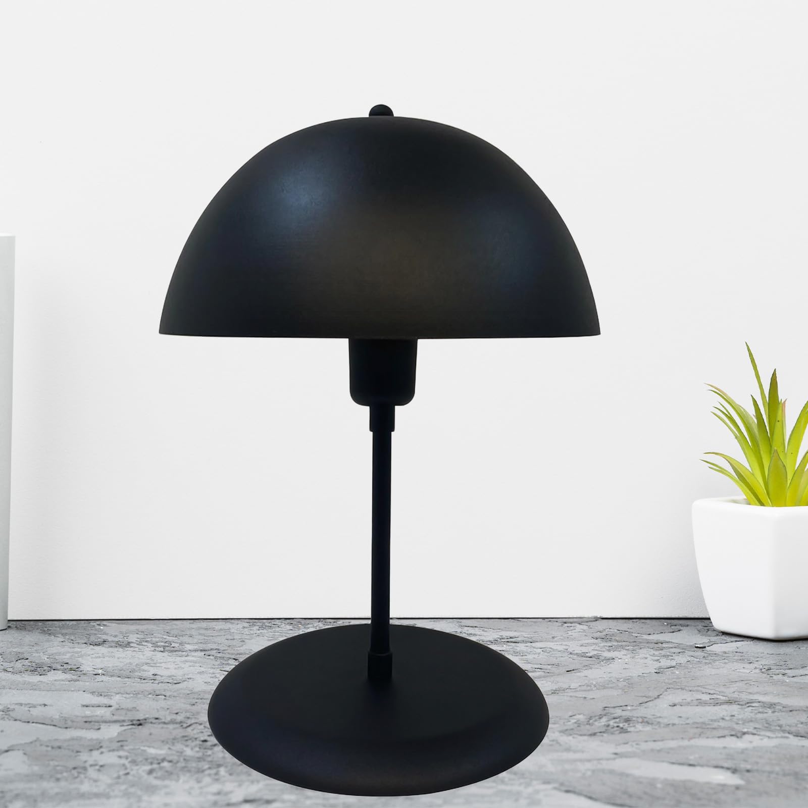 bamyum Lipeo Table Lamp with Cable, Mushroom Lamp E27 Modern Desk Lamp, Metal Bedside Lamps for Bedroom Living Room Office Study Room Library Reading Lamp, Nightstand Lamp, Mushroom for Home