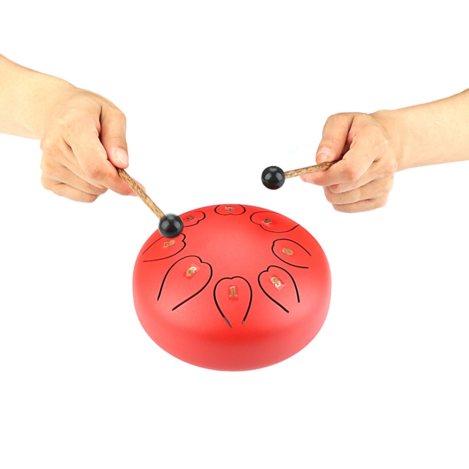 Tambor de lengua de acero de 6 pulgadas, instrumento de percusión de 8 notas con mazos de libro de canciones y tambor de mano de 4 púas de dedo