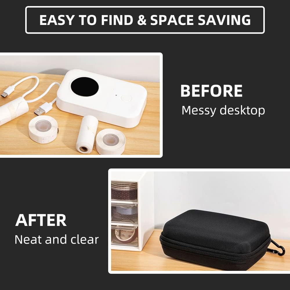 Phomemo D30 Label Maker Machine with case and 4 Rolls Label Tape, Portable Bluetooth Label Printer, Small Smart Phone Handheld Sticker Mini Labeler Multiple Templates Font Icon Easy to Use