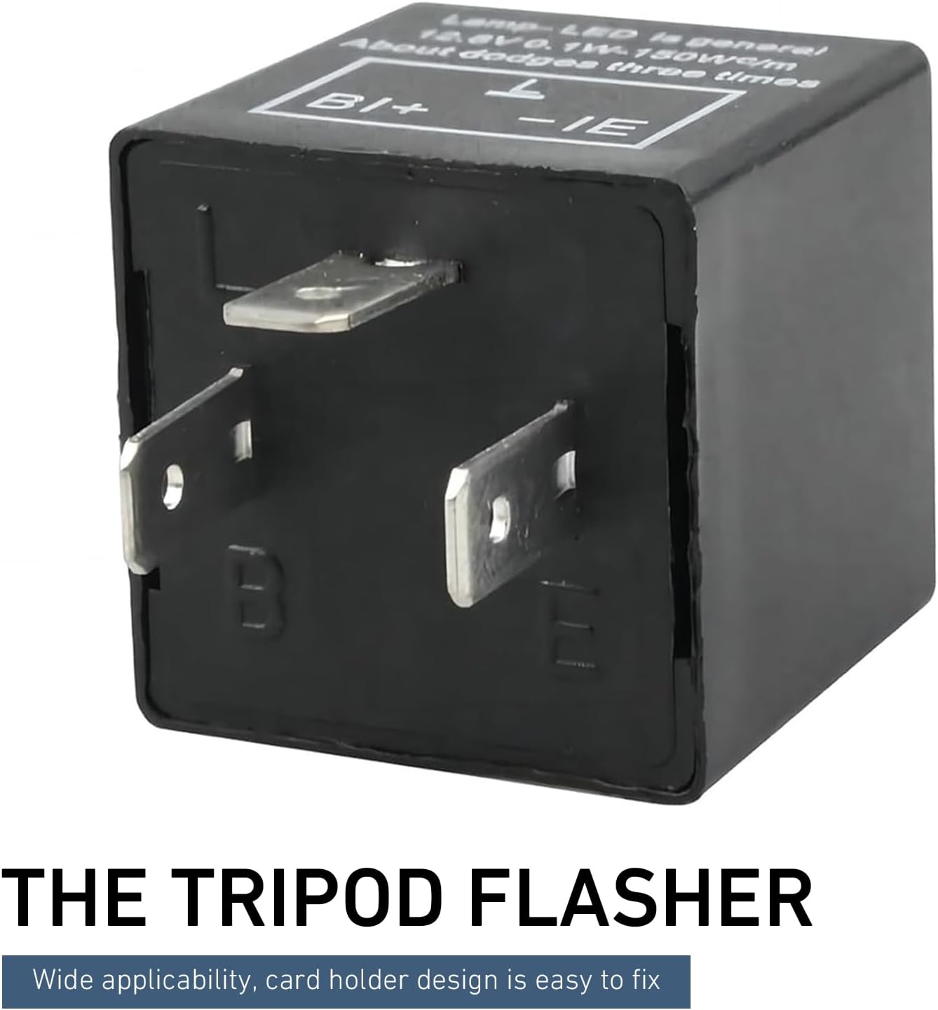CF13 LED Flasher Relay, 3 Pin Adjustable Relay for Sloving Hyper Blink Flashing Turn Signal and Hazard Warn Problem, Plug and Play Flash Frequency Repair Tool, for Most Cars (Black)