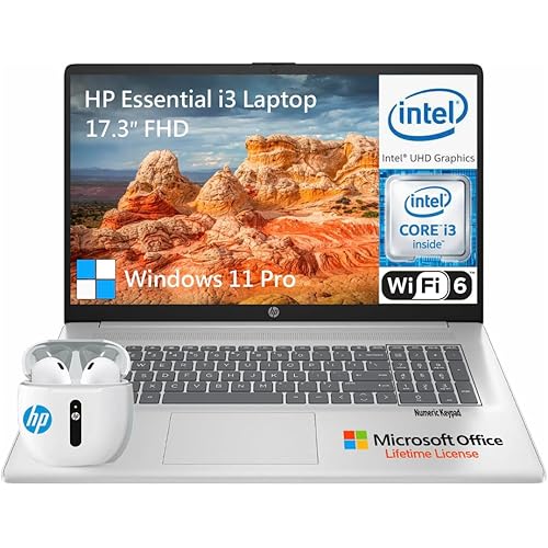 HP 17.3 Inch Laptop Computer, 17 IPS FHD Business Laptop PC, Intel 8-Core i3, 32GB RAM, 1TB SSD+512GB PSSD, Windows 11 Pro Laptop Lifetime Office, USB-C, HDMI, Full-Size Keyboard, Camera