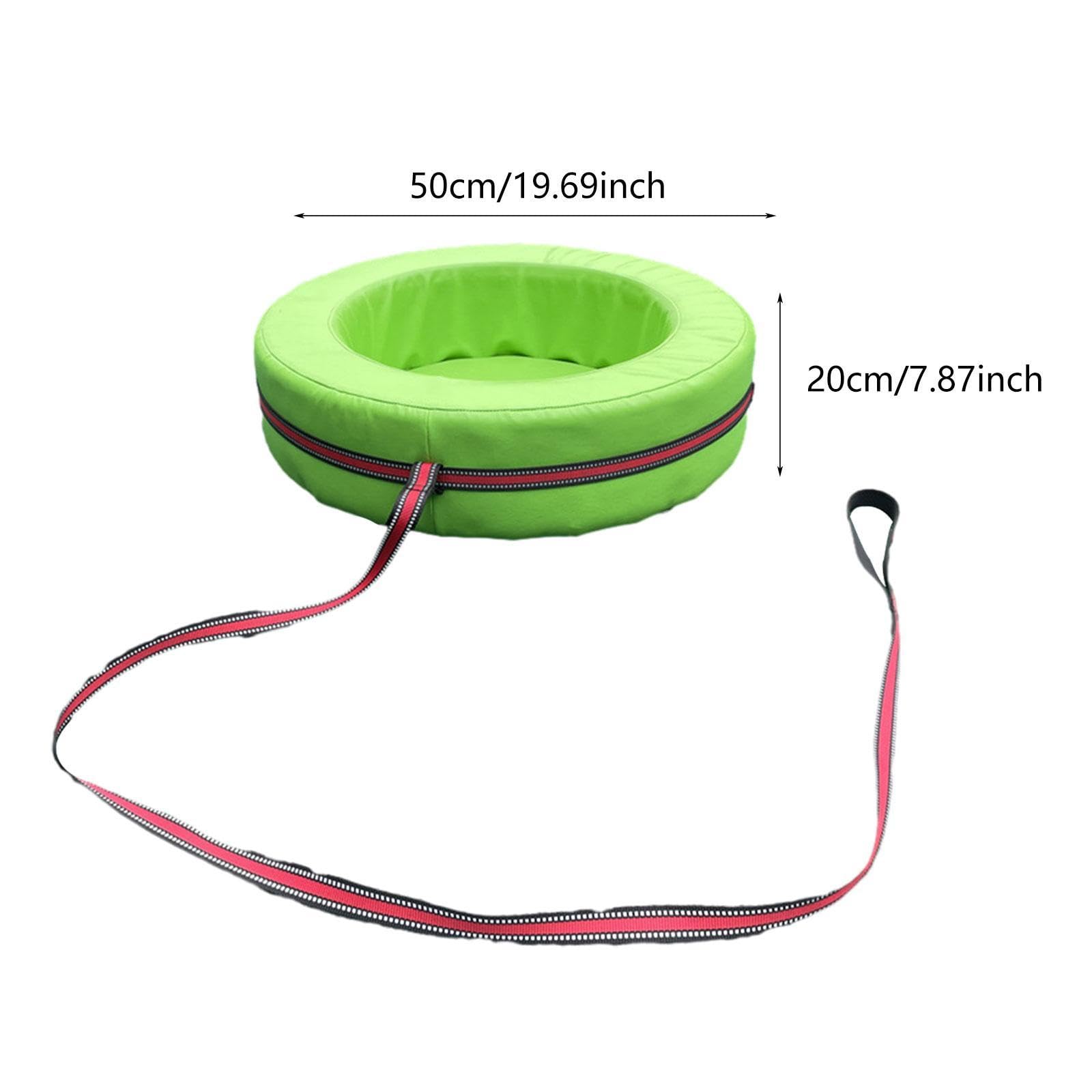 DYNWAVE Kids Hand Pulled Cart Children's Soft Tire Cart Gift 360 Degree Rotating Versatile with Wheels Interactive Toy for Park Party, Green