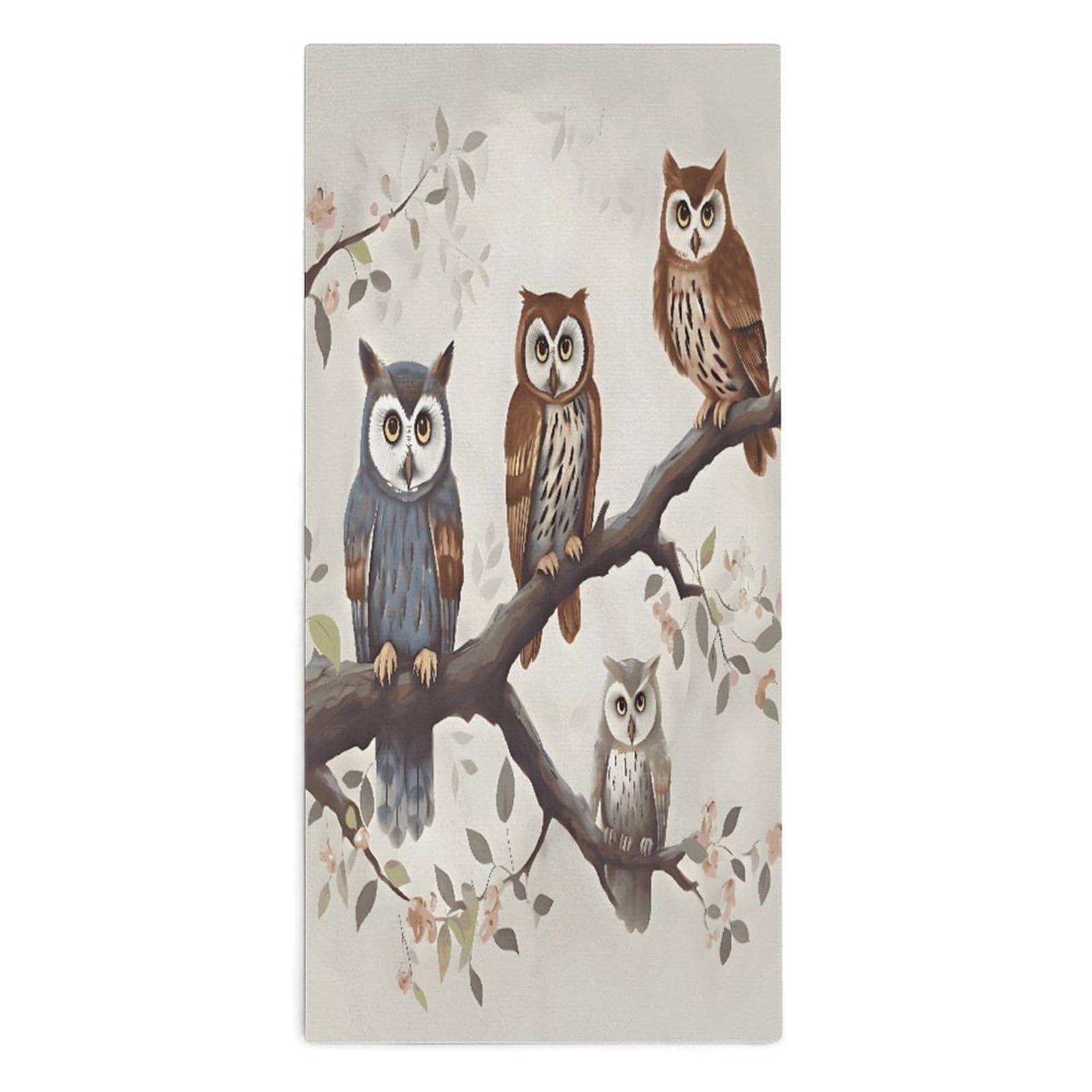 YUXBVKRS Owls on A Branch Hand Towels for Bathroom 14x29 Inch