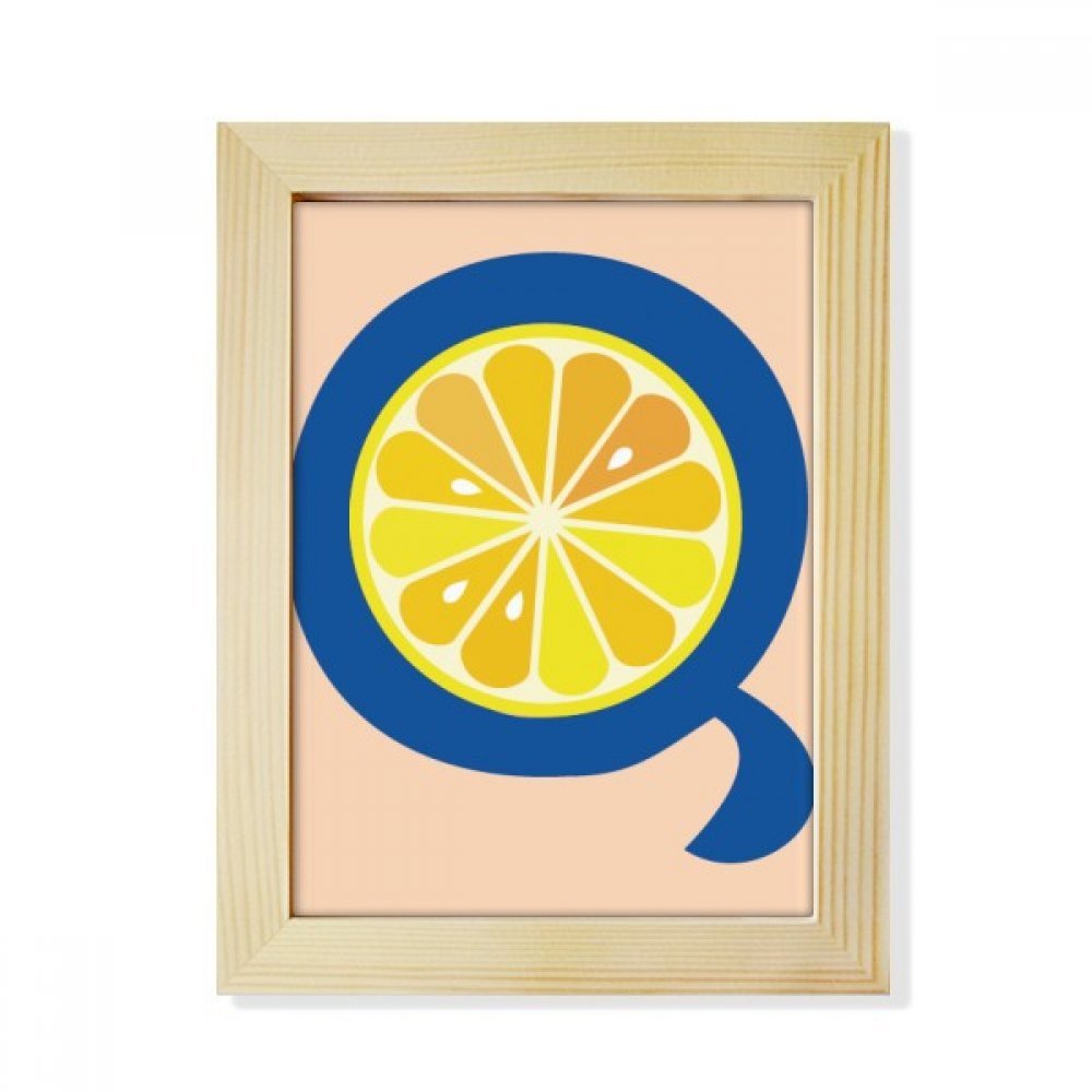 Marco de madera 6x8 de letra Q y naranja para pintura artística