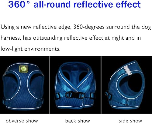 Miniatura 5 de FEimaX juego de arnés y correa para perro, sin tirones, transpirable, de malla suave, arnés reflectante y ajustable para mascotas, para perros