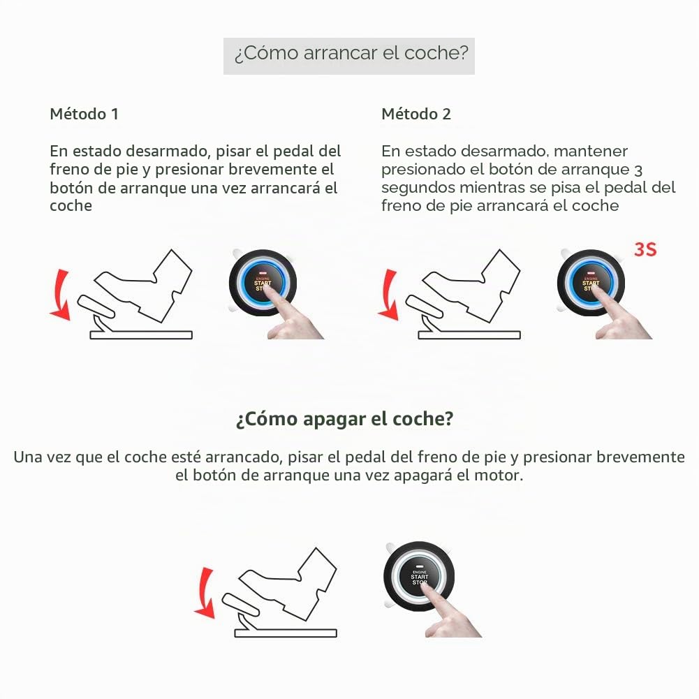 EASYGUARD EC003 Rolling Code Smart Key PKE Sistema de alarma pasiva sin llave para coche con botón de arranque remoto