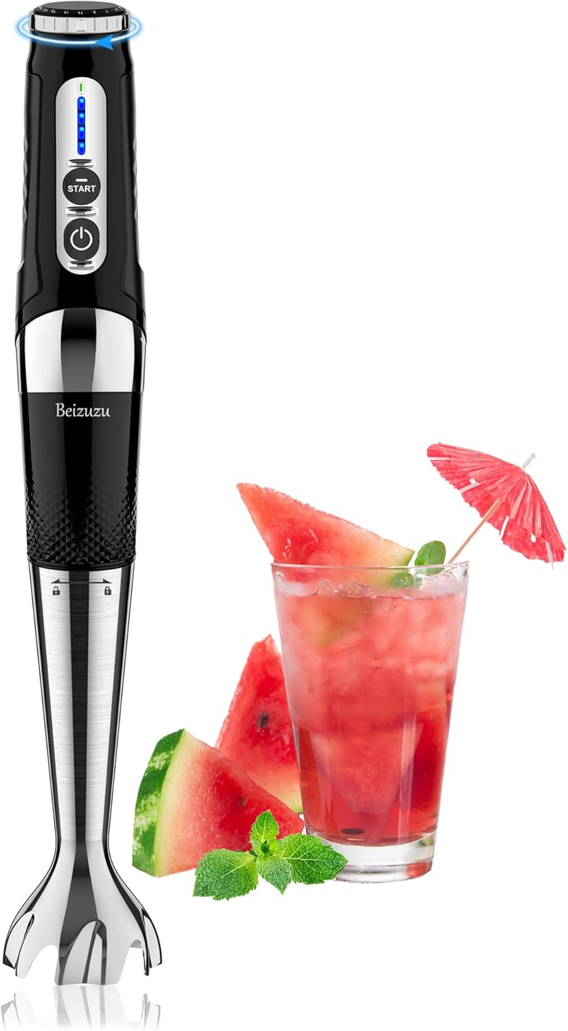 Cordless Immersion Blender Cordless Hand Blender USB Rechargeable, 21Speed & 3