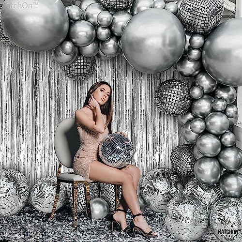 KatchOn, XtraLarge Silver Foil Fringe Curtain - 3.2x8 ft Pack of 2, Streamers Backdrop for Graduation Decorations 2026, Silver Fringe Backdrop for Birthday Decor, Bachelorette party decorations by KatchOn - Image 8