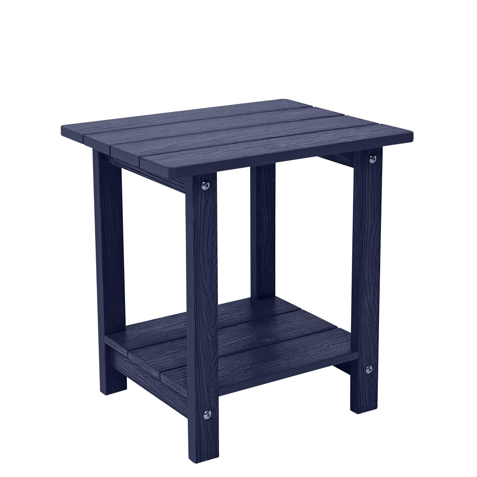 Mesa auxiliar para exteriores, mesa auxiliar Adirondack doble pequeña resistente a la intemperie, mesa auxiliar para interiores y exteriores para silla Adirondack, mesa de patio de 17 pulgadas