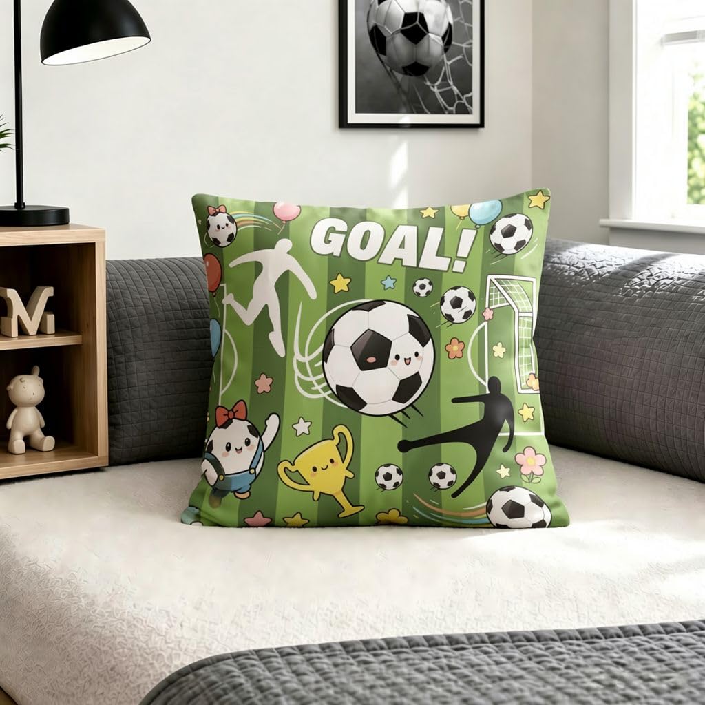 Cute Goal Soccer Outdoor Throw Pillow Covers -18x18