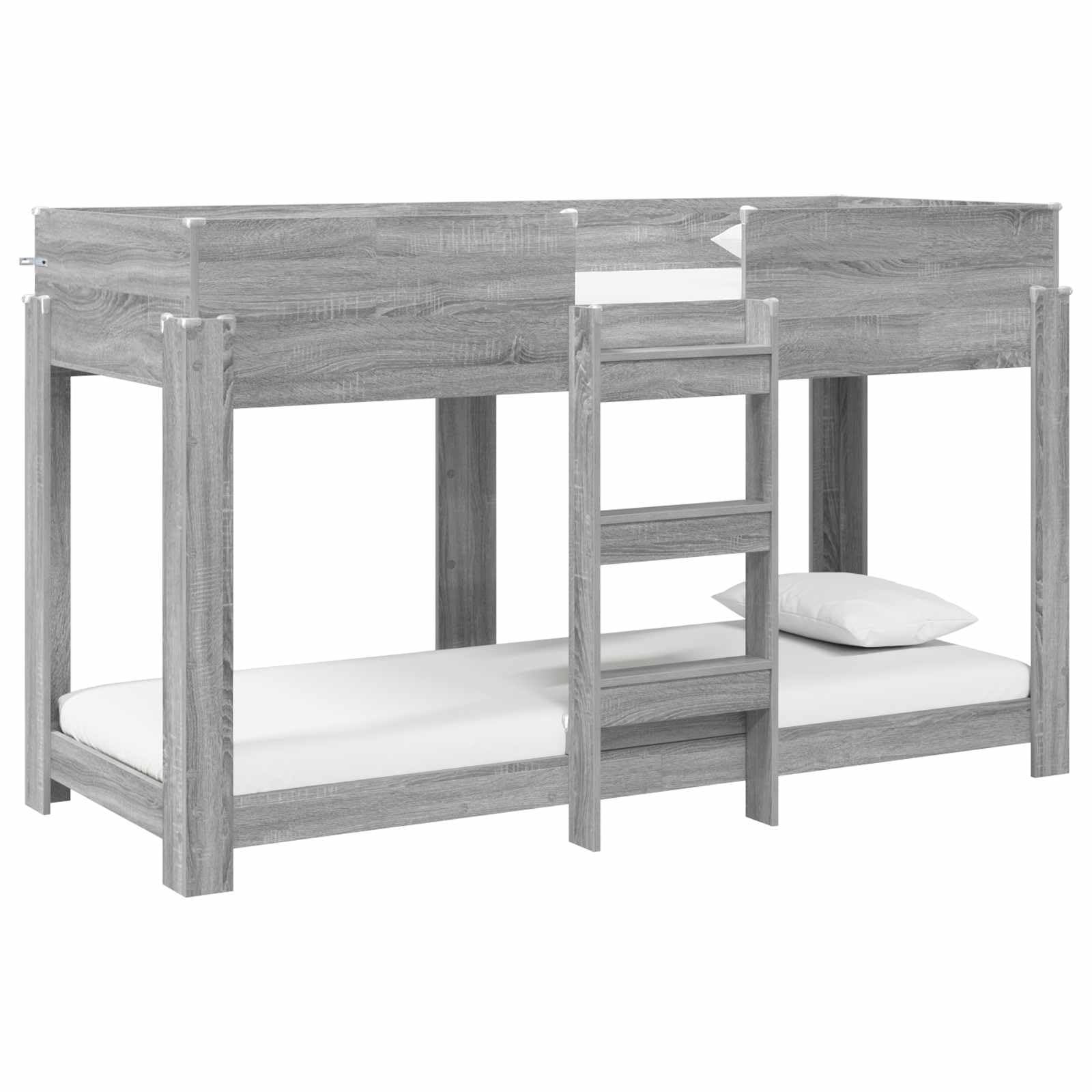 vidaXL Letto a castello per bambini grigio Sonoma 80 x 190 cm, in legno ingegnerizzato, moderno letto a castello per bambini, salvaspazio, telaio elegante, mobili funzionali, set per dormire a 2